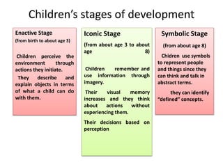 bruners stages of cognitive development