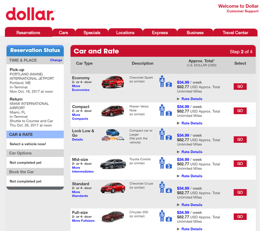 dollar car rental near me