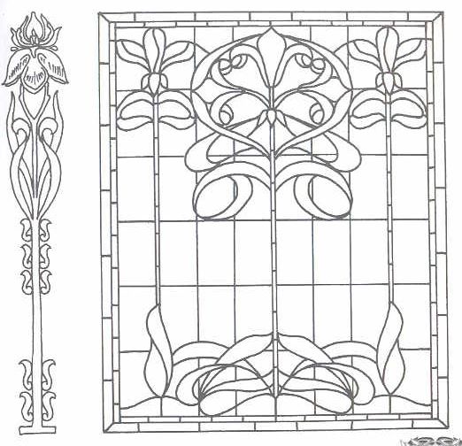 stained glass art deco patterns