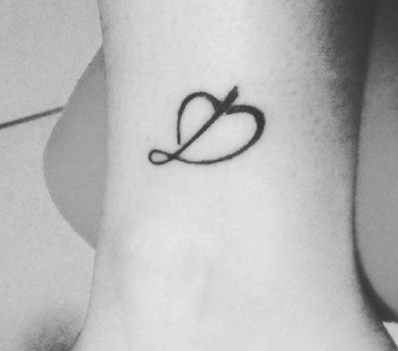 letter d tattoo with heart