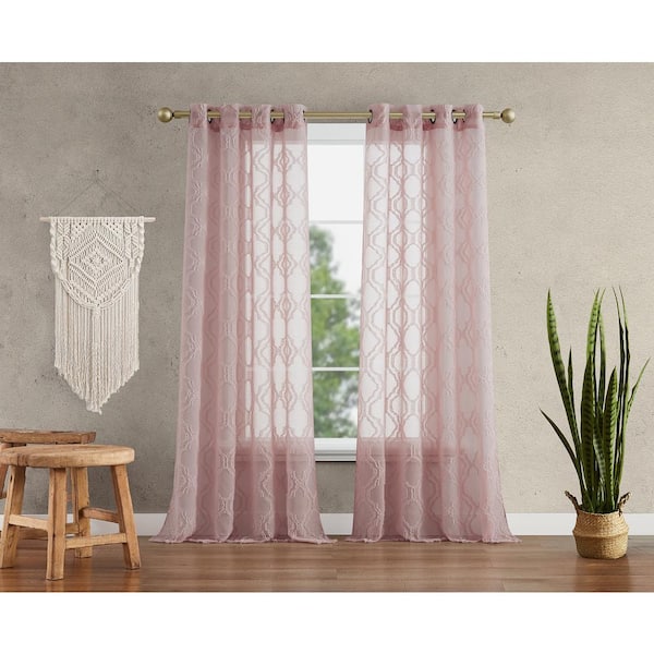 pink sheer curtains