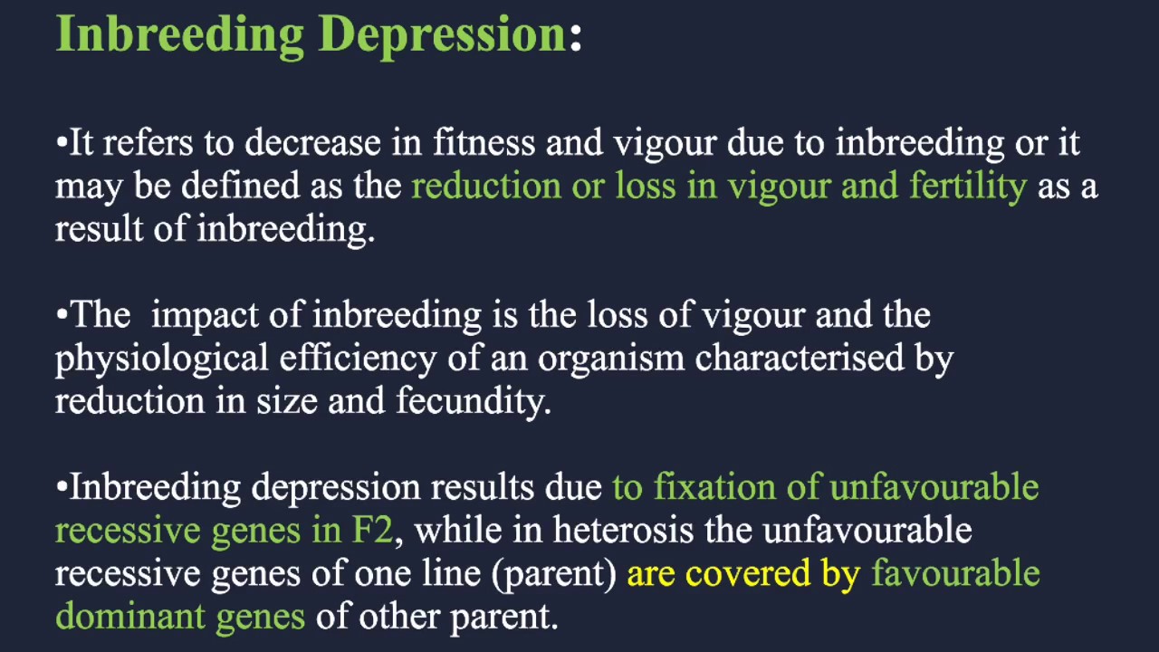 inbreeding depression can be overcome by