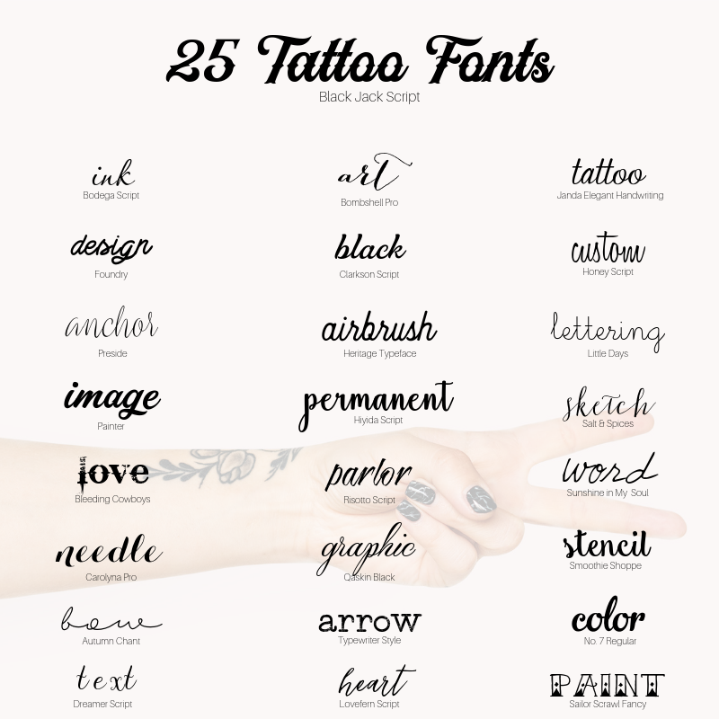 different fonts for tattoos