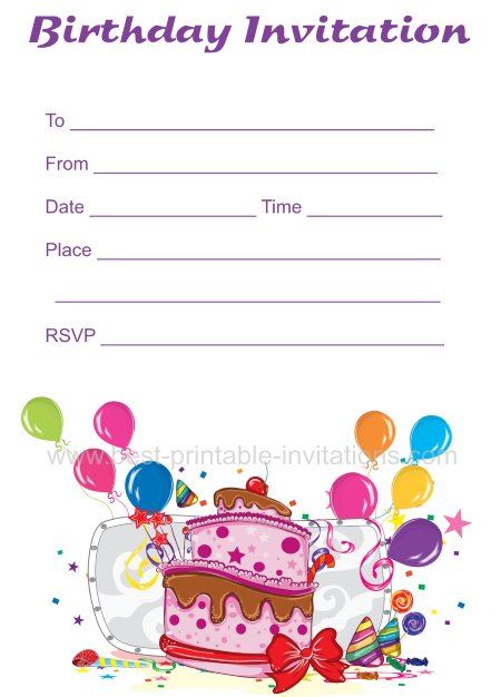 free birthday invitation templates