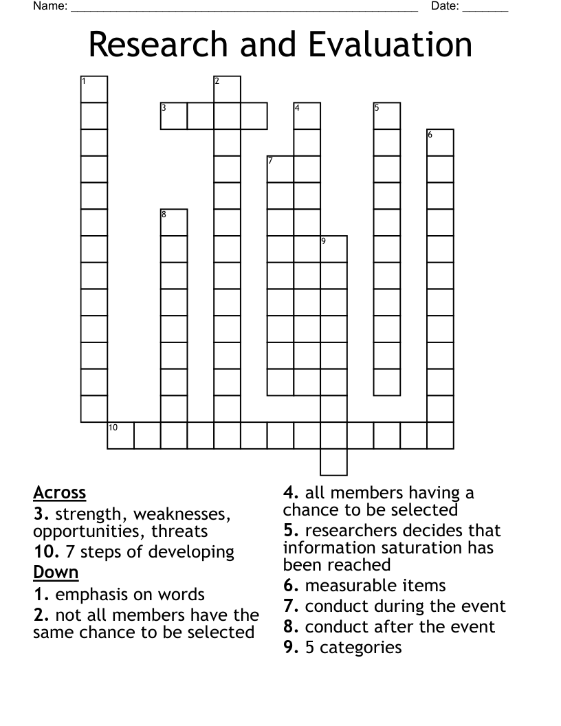 evaluated crossword