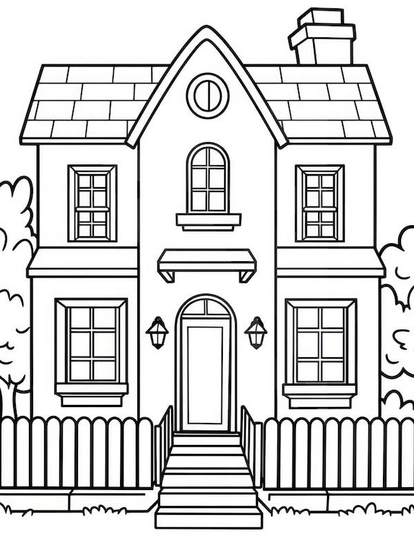 house coloring book pages