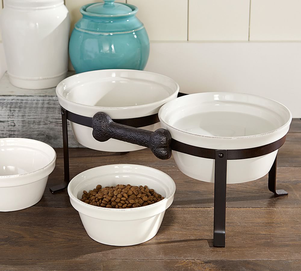 ceramic dog bowls with stand