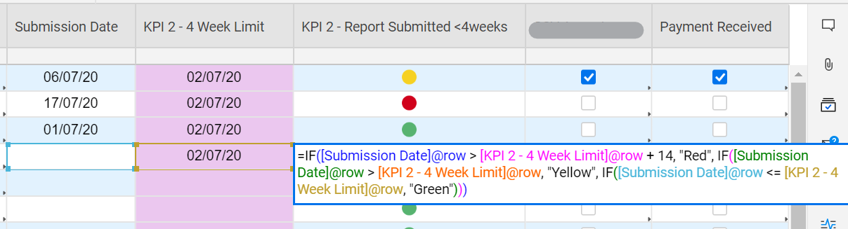 smartsheet formula if cell is blank