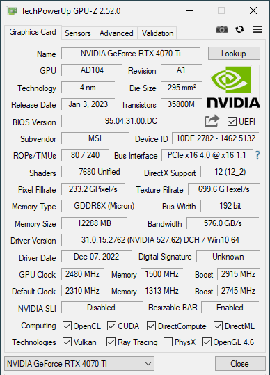 tech power gpu z