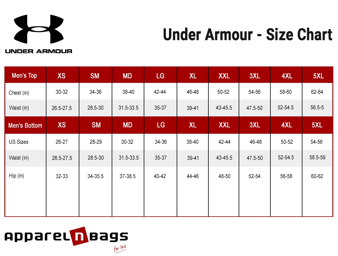 under armor size chart