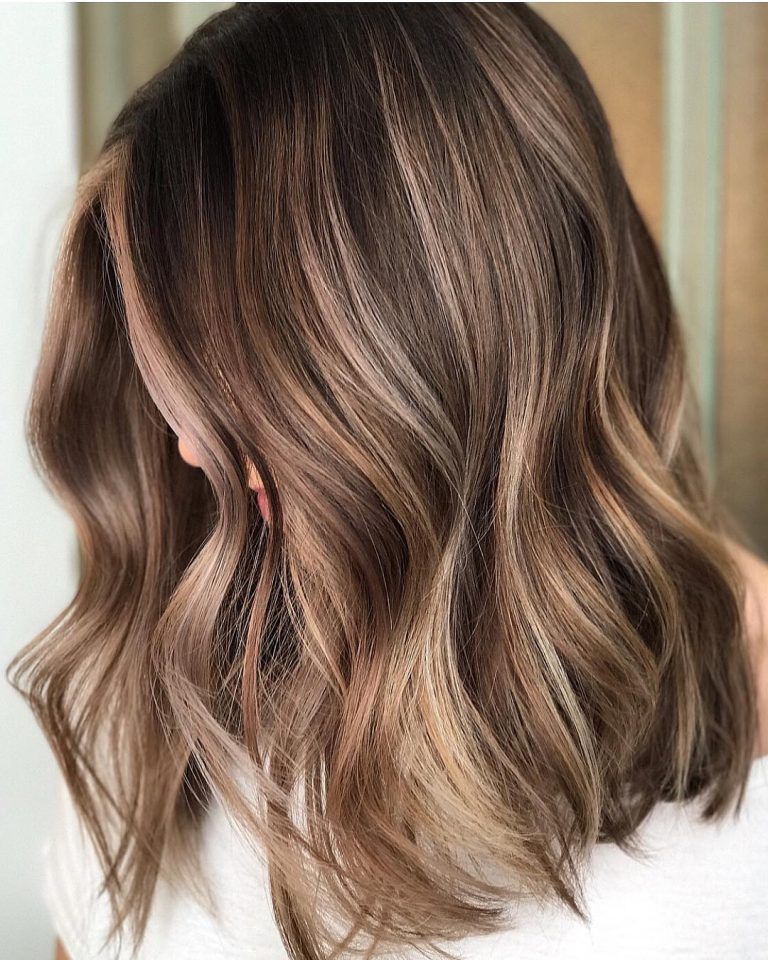 medium brown hair with balayage