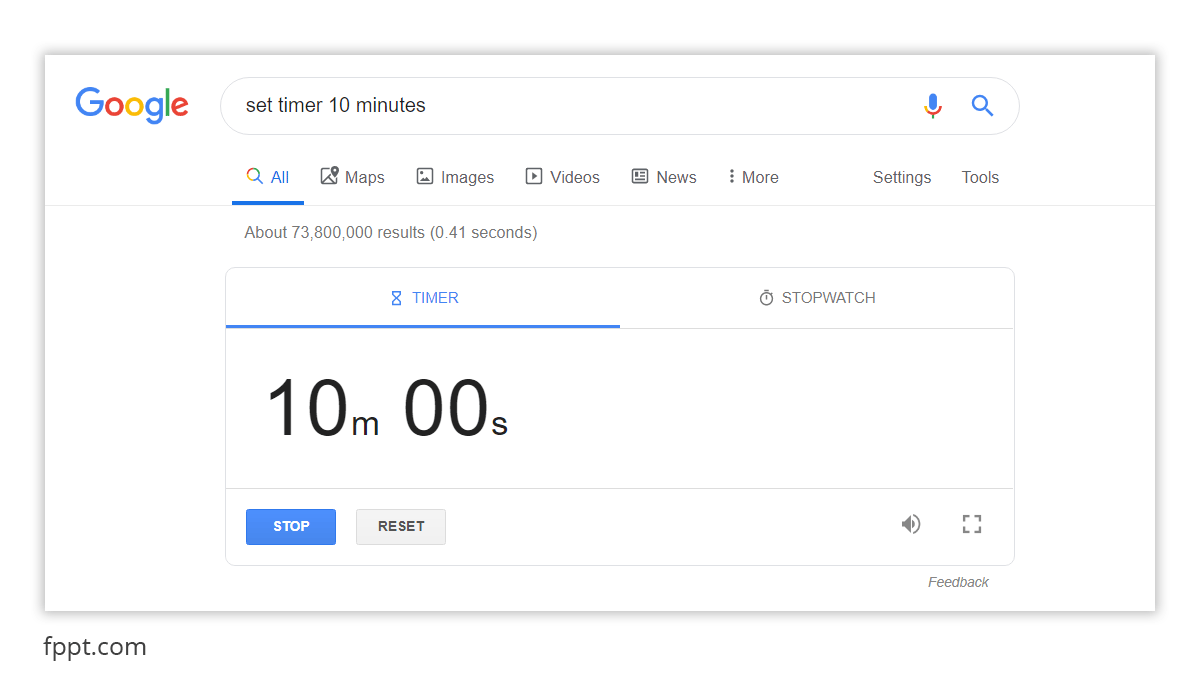 10 minute timer google