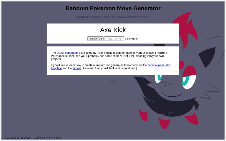 random pokemon move