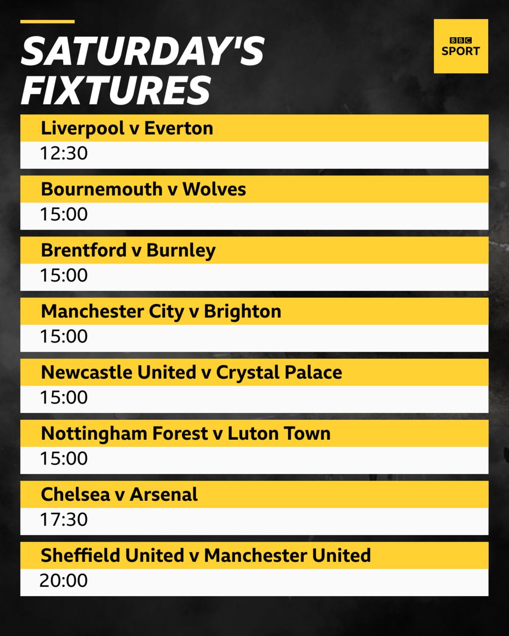 bbc english premier league fixtures