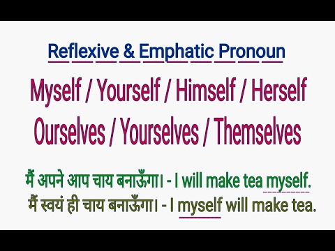 difference between reflexive and emphatic pronoun in hindi