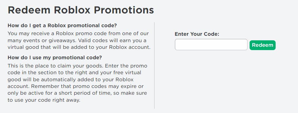 roblox com promo code