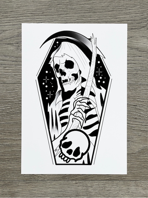 grim reaper tattoo flash