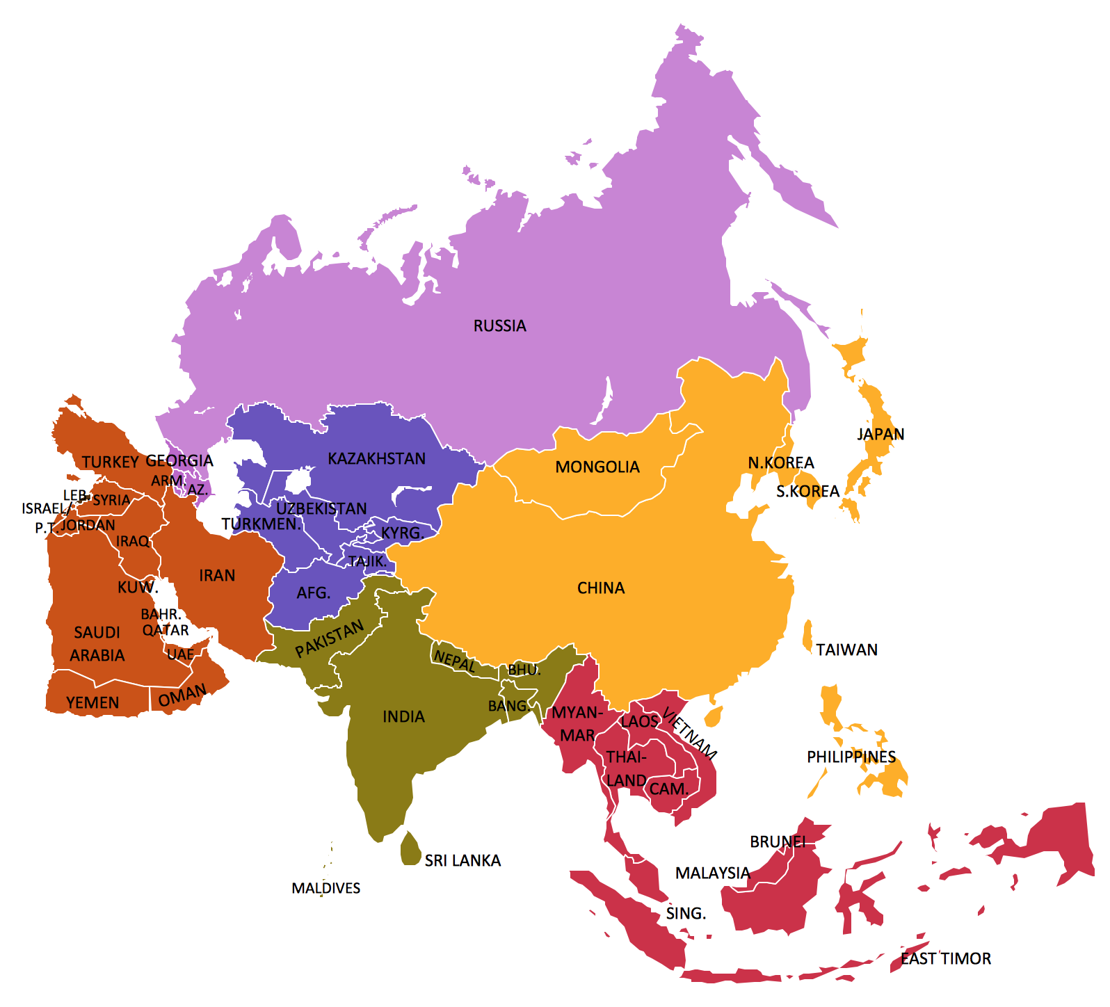 simple map asia