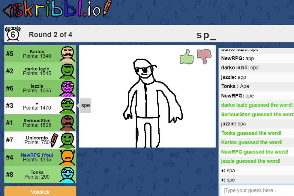 skribbl io game