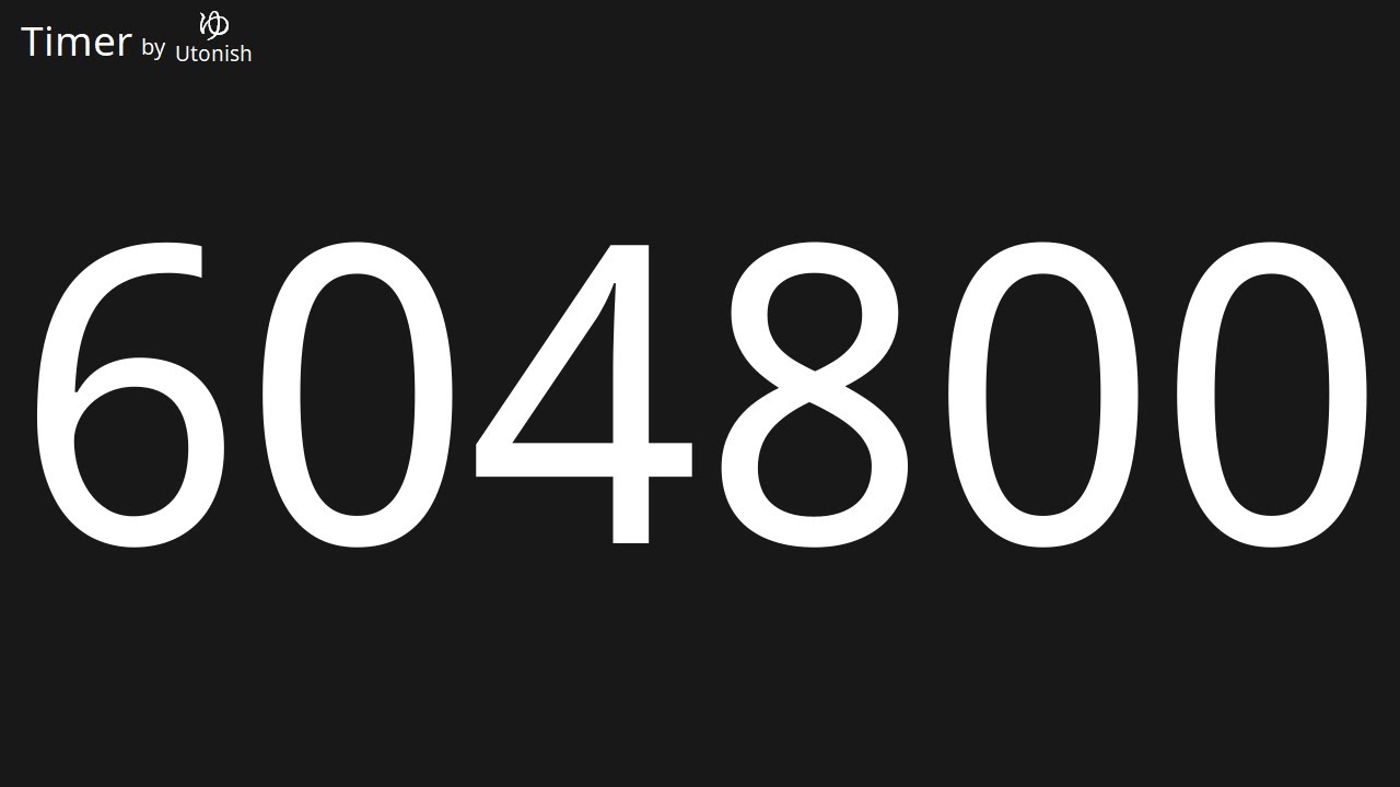 604 800 seconds to days