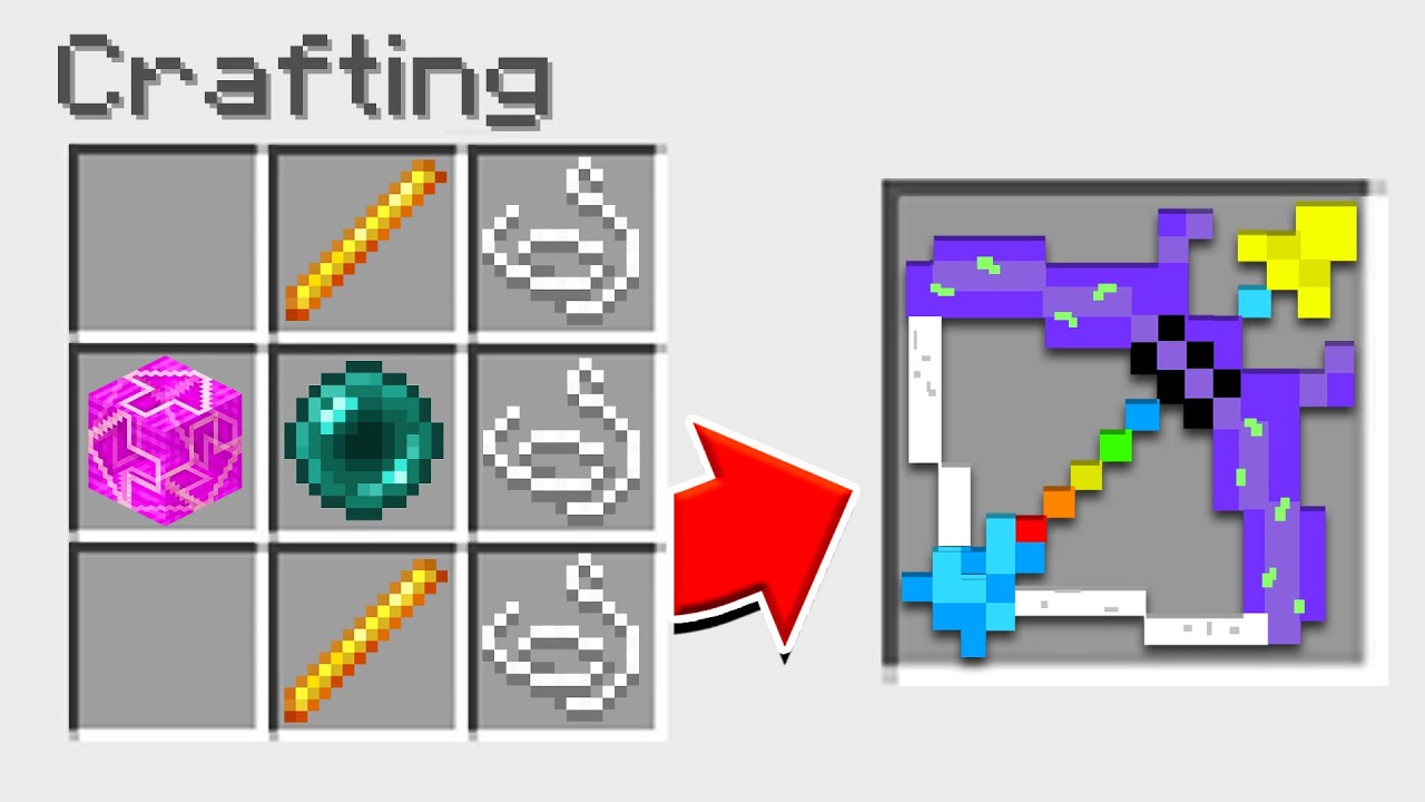 minecraft bow and arrow recipe