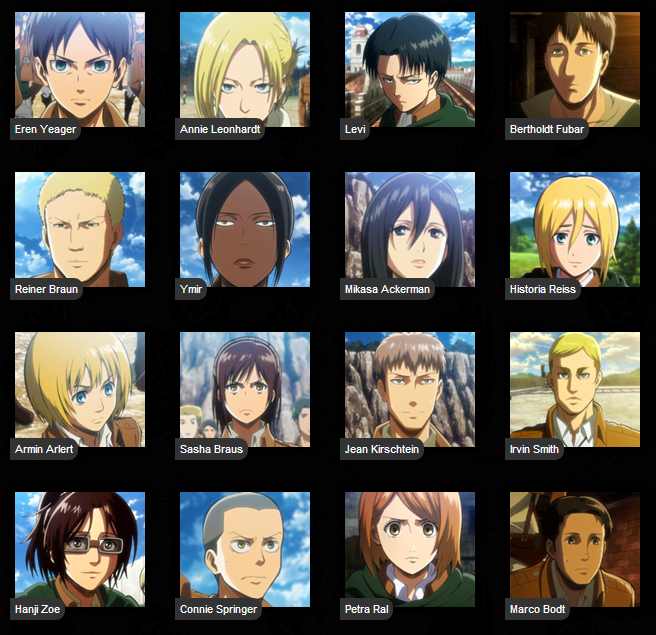 attack on titan names