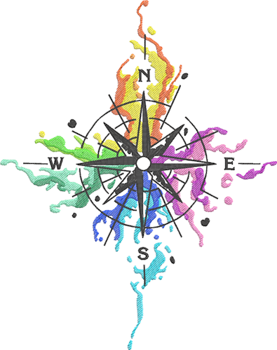 watercolor compass