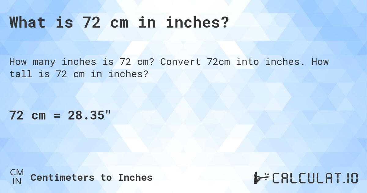 72cm to inch