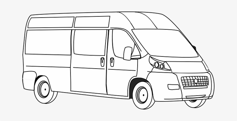 van clipart black and white