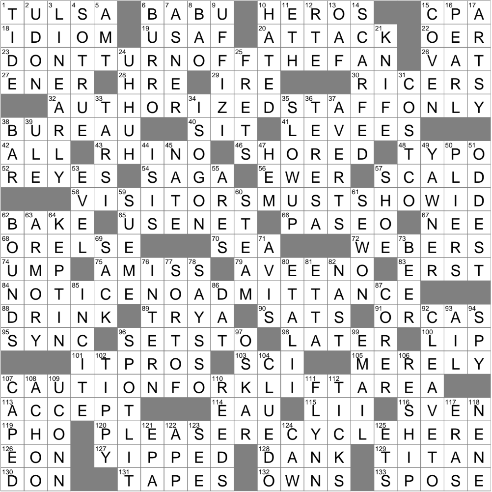 not stiff crossword clue