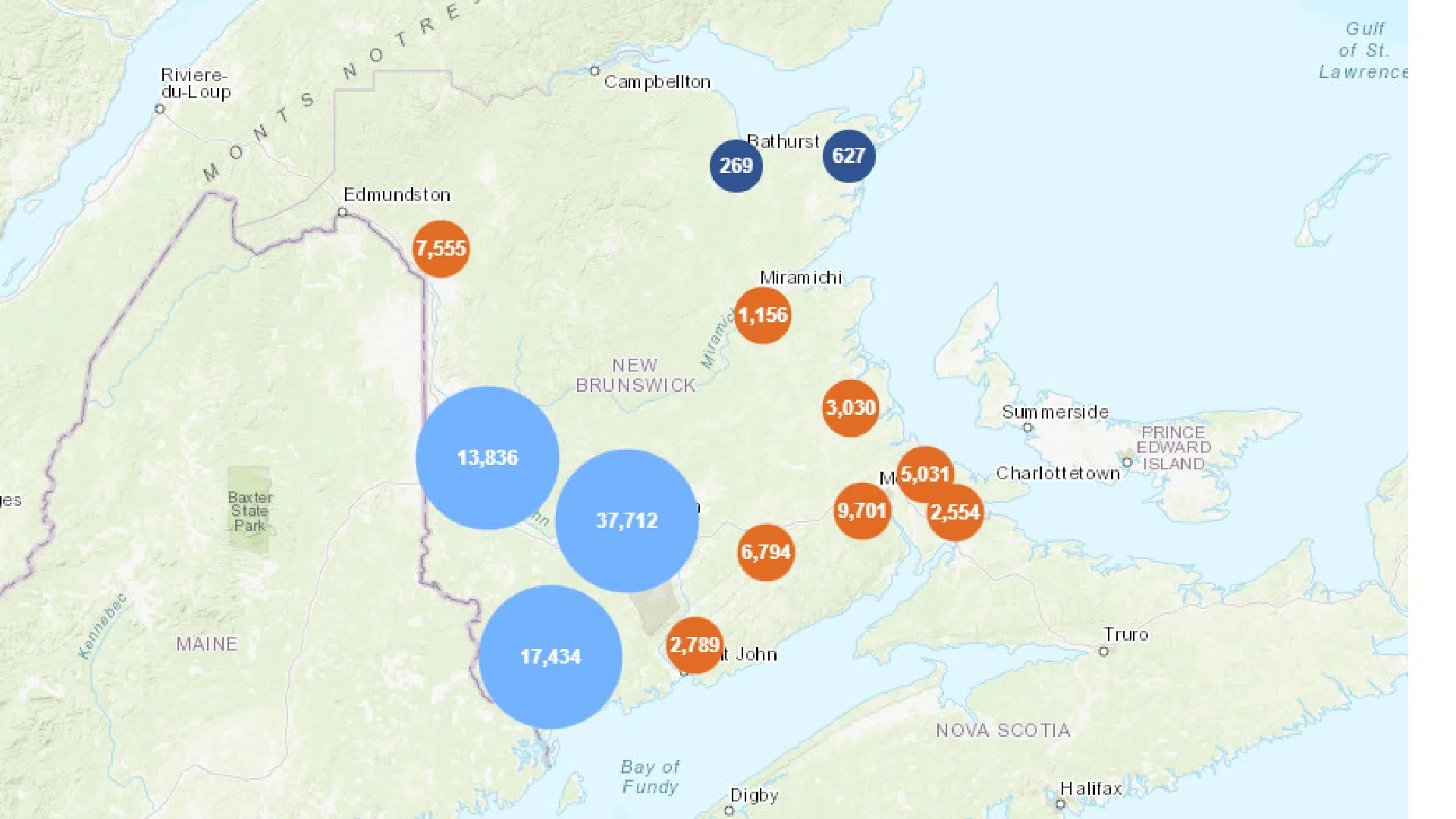 n b power outage map