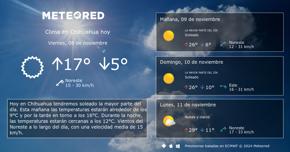 clima chihuahua 14 dias