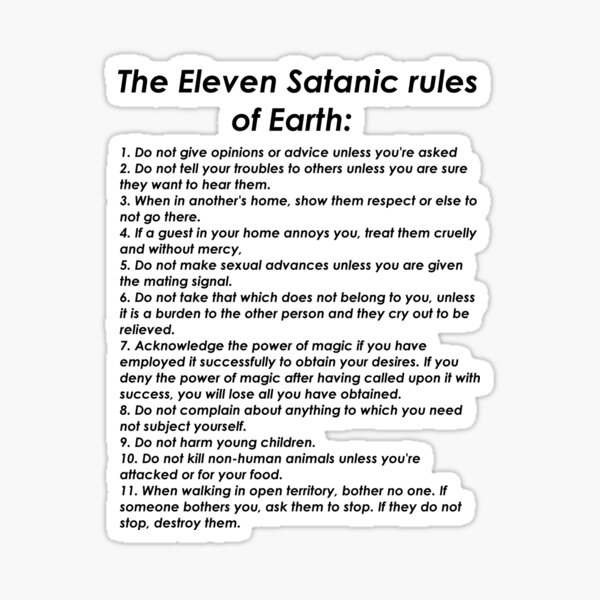 11 rules of satanism