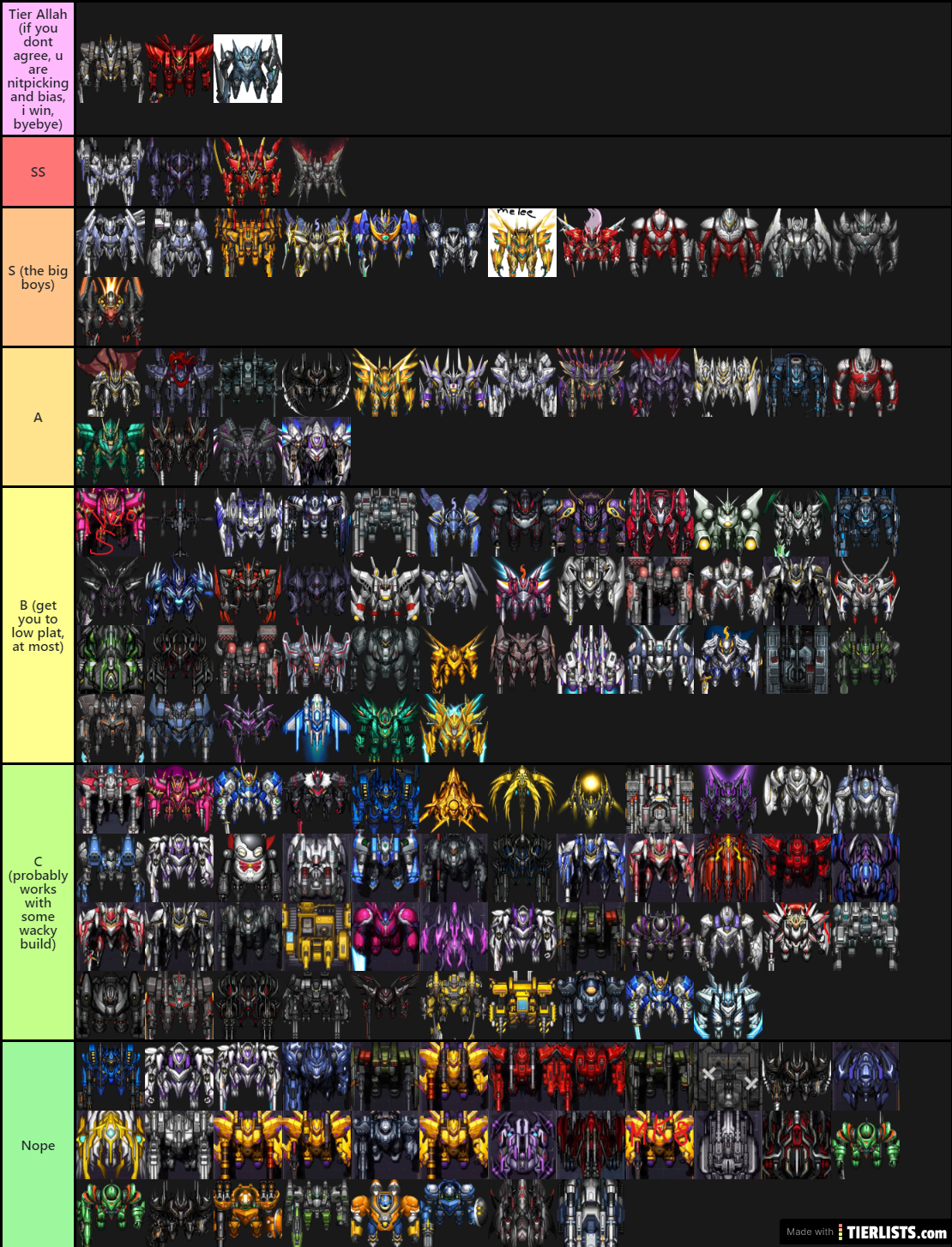 iron saga pilot tier list