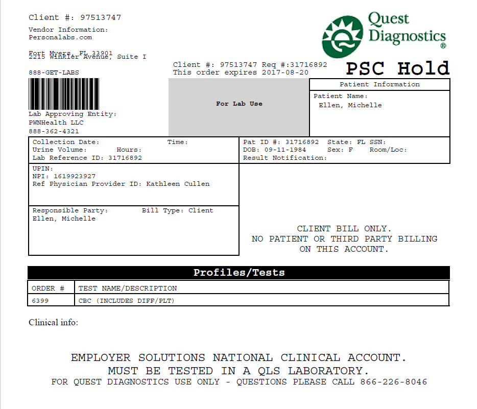 quest diagnostics results login