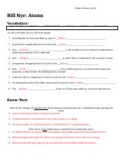 bill nye atoms worksheet