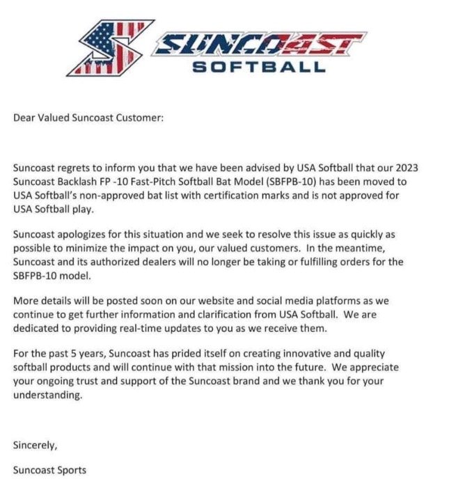 suncoast bats banned 2023