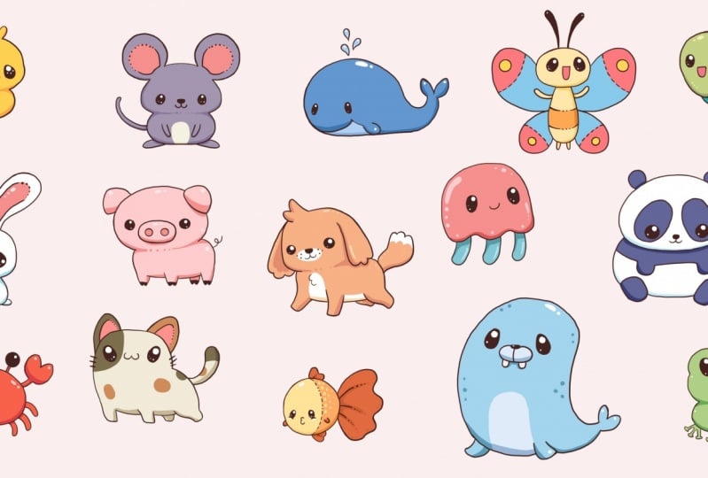 cute cartoon animal drawings