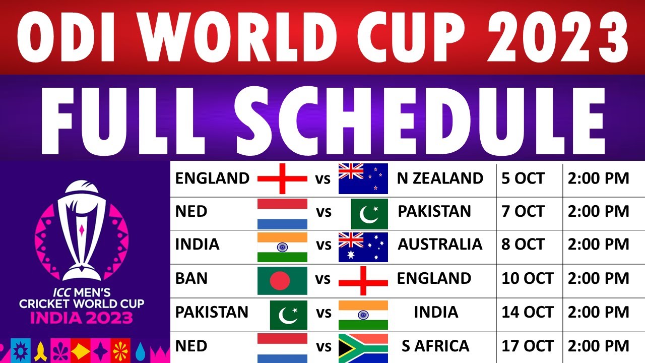 channel 9 cricket world cup schedule