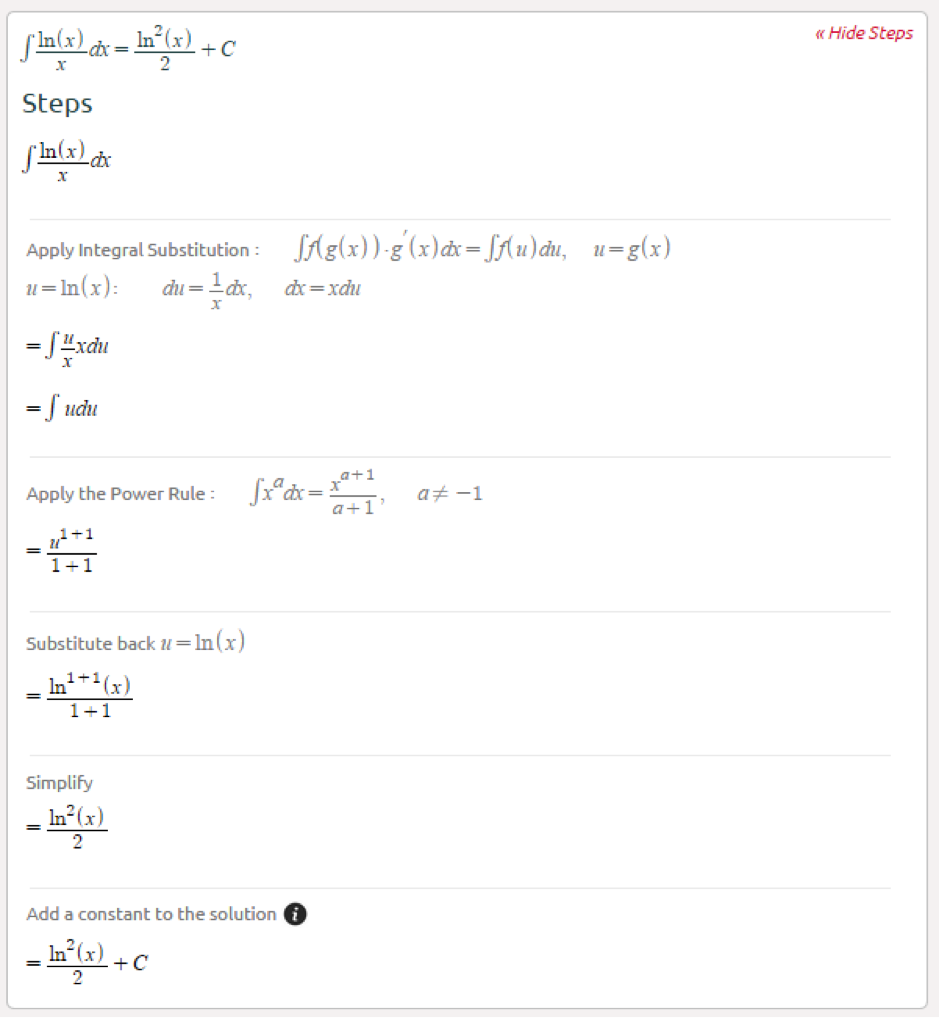 integration substitution calculator