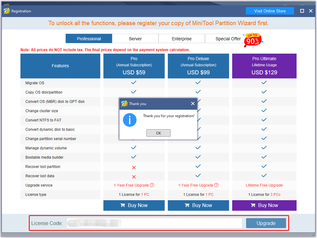 minitool partition wizard license code