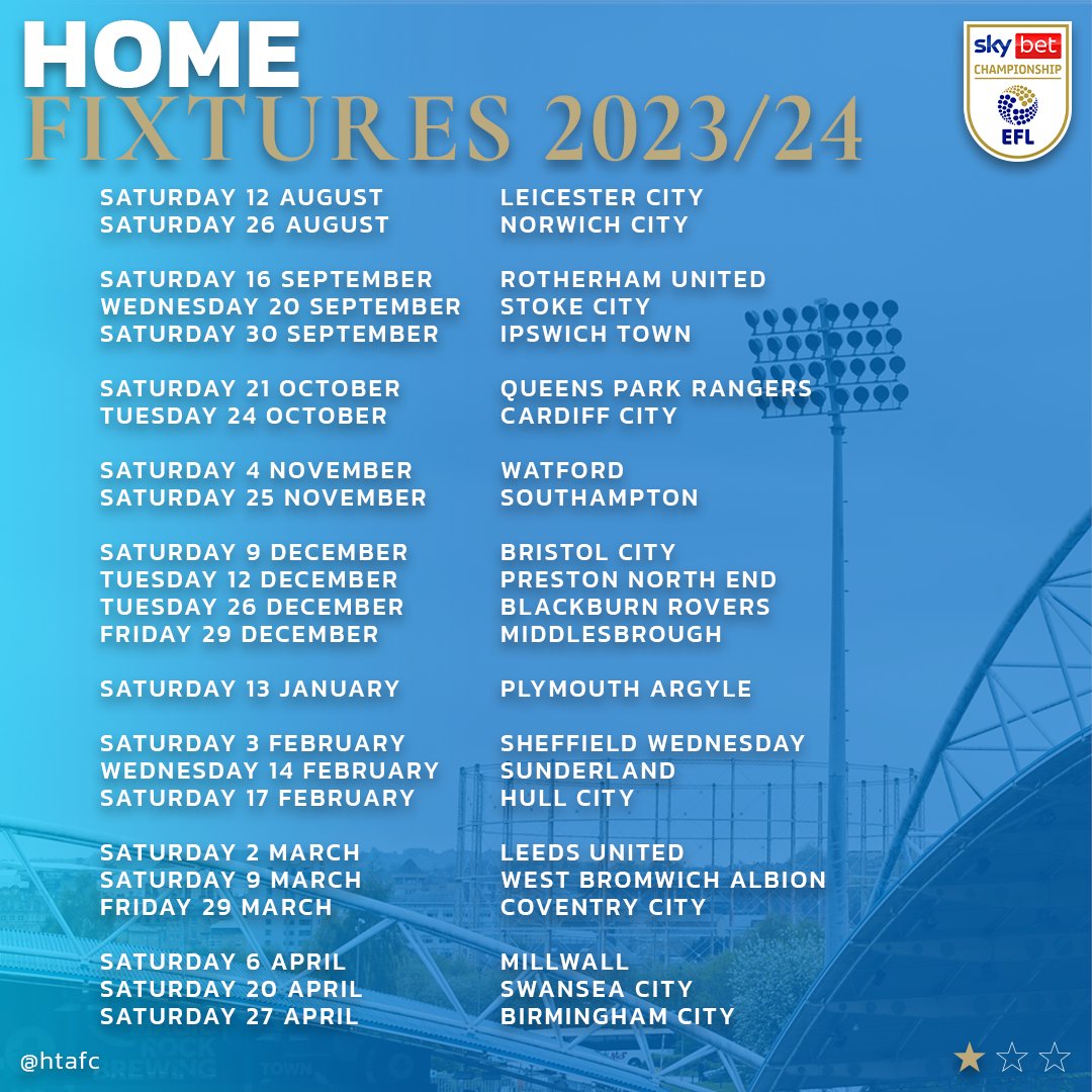 htafc fixtures