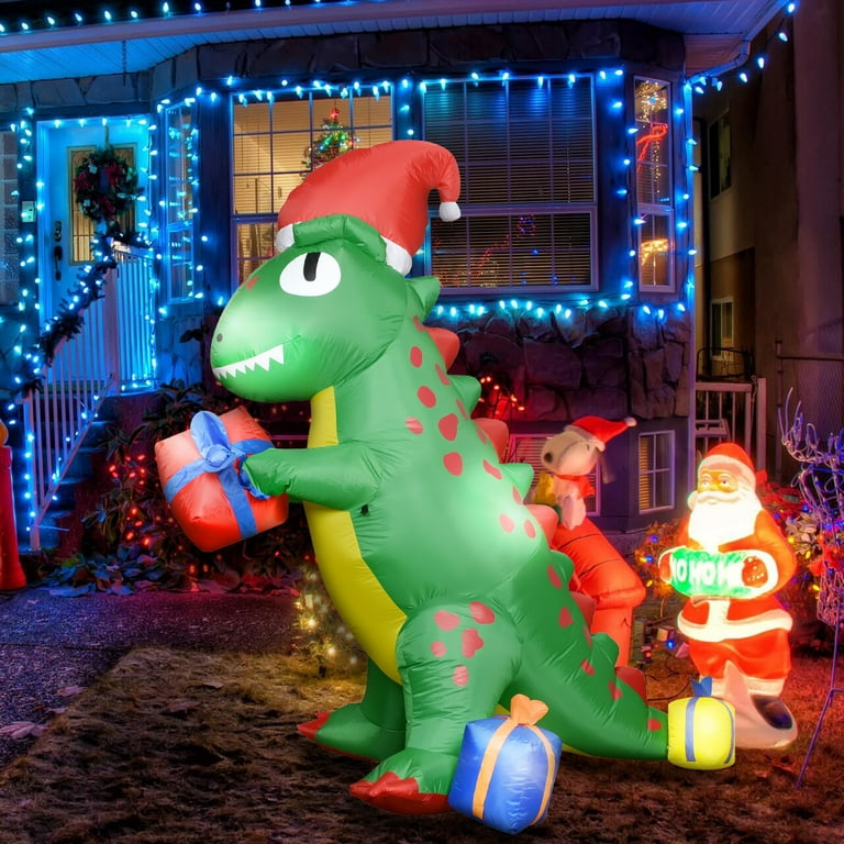 christmas dinosaur inflatable