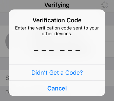 apple verification code