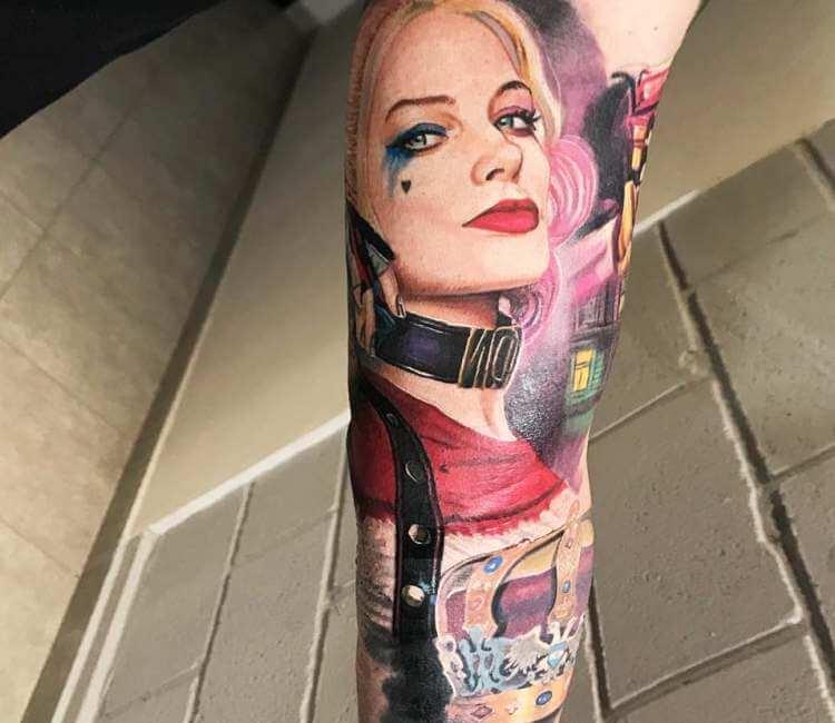 harley quinn tattoo sleeve