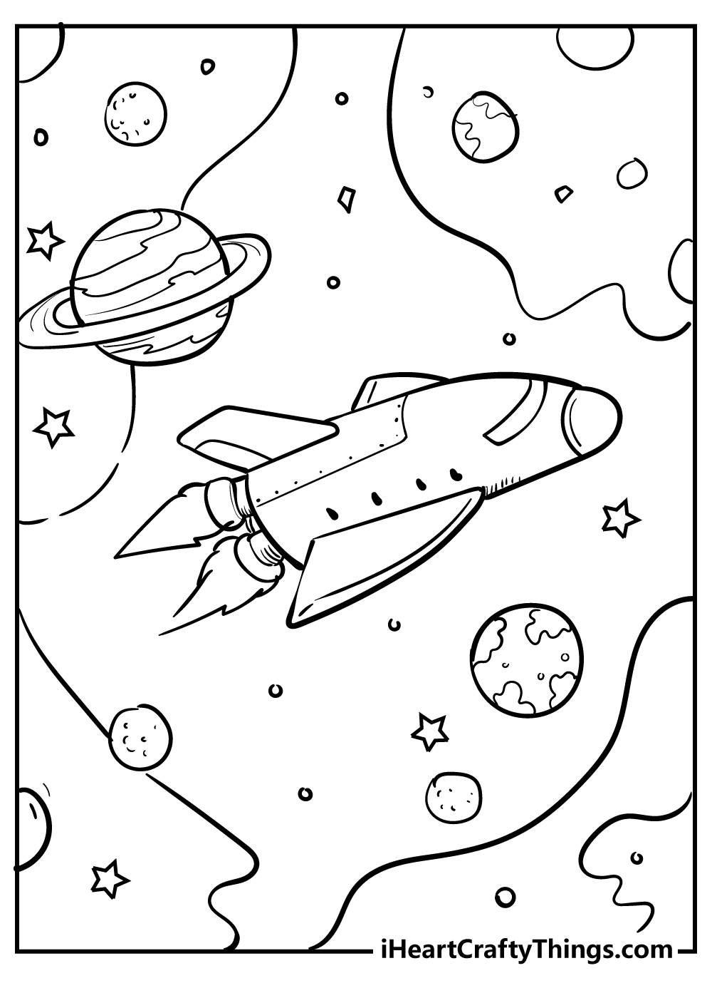 space colouring pages