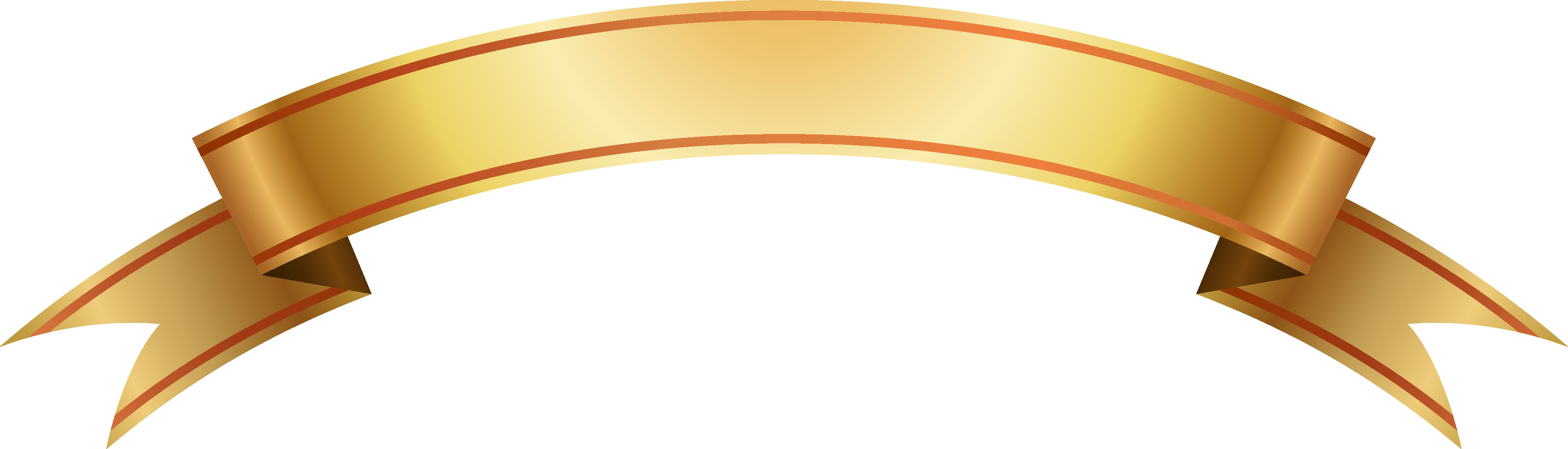 gold ribbon banner png