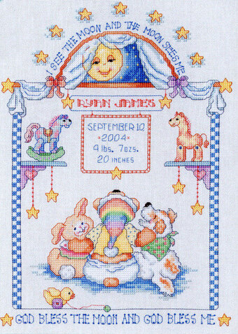 counted cross stitch birth announcement