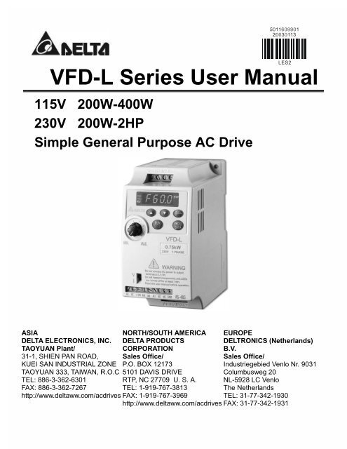 delta vfd l series