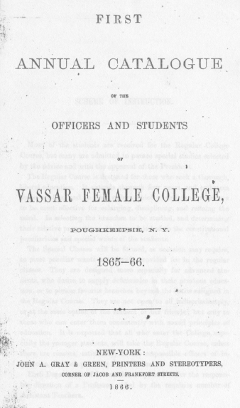 course catalog vassar